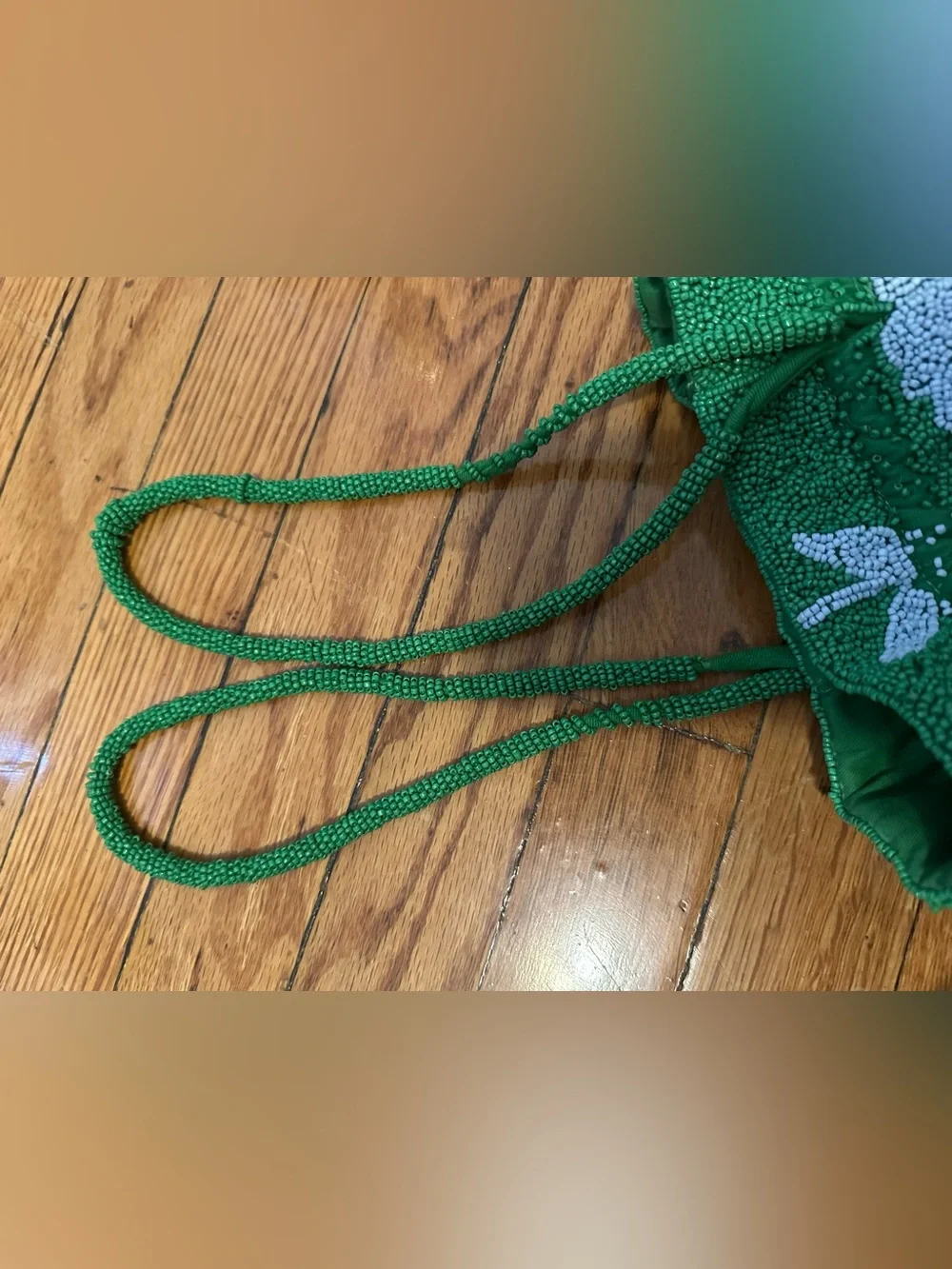 Kate Spade for Target Green Beaded Floral Drawstring Bag